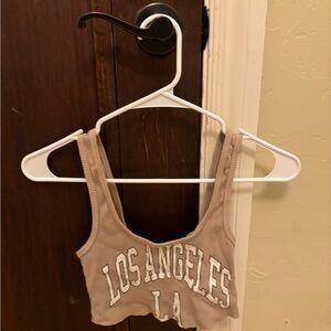 brown tank top